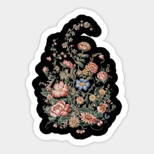 Cottagecore flower dark floral design Sticker